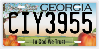 GA license plate CIY3955