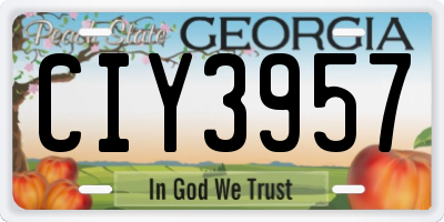 GA license plate CIY3957