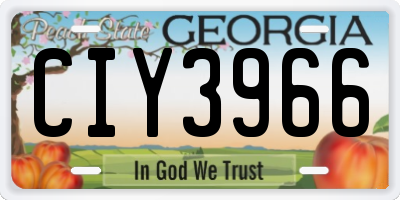 GA license plate CIY3966
