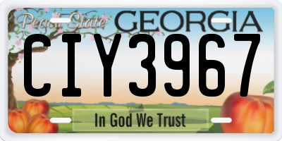 GA license plate CIY3967