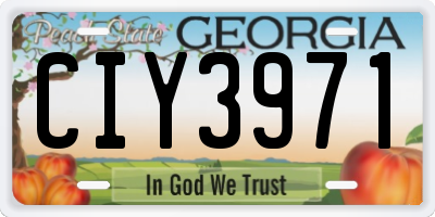 GA license plate CIY3971