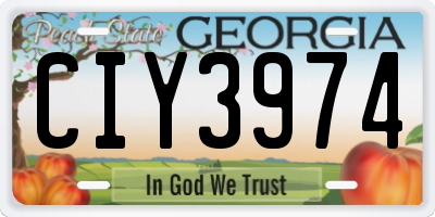 GA license plate CIY3974