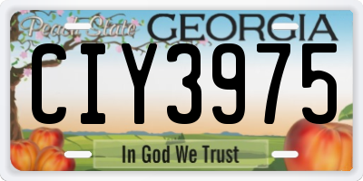 GA license plate CIY3975