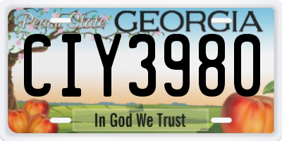 GA license plate CIY3980