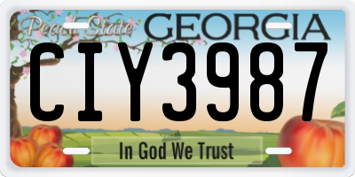 GA license plate CIY3987