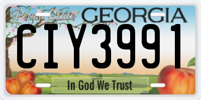 GA license plate CIY3991