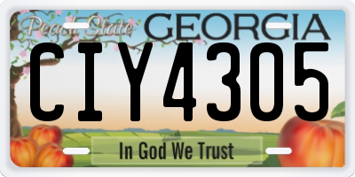GA license plate CIY4305