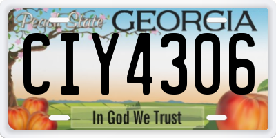 GA license plate CIY4306