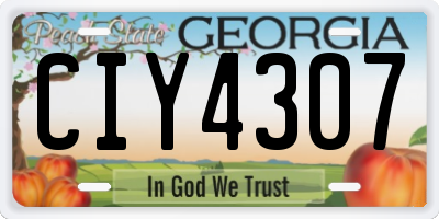 GA license plate CIY4307