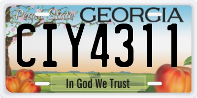 GA license plate CIY4311