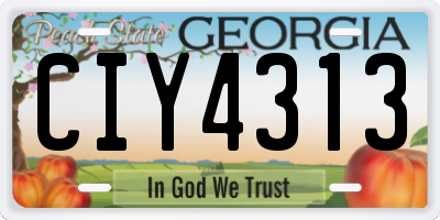 GA license plate CIY4313