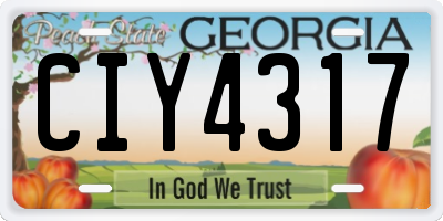 GA license plate CIY4317