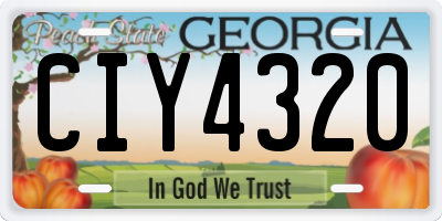 GA license plate CIY4320