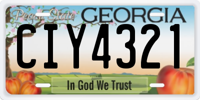 GA license plate CIY4321