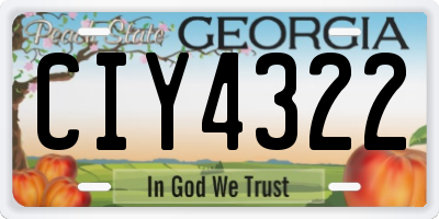 GA license plate CIY4322