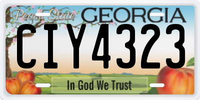 GA license plate CIY4323
