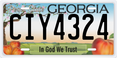 GA license plate CIY4324