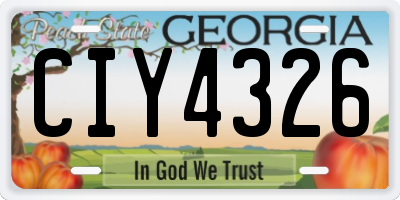 GA license plate CIY4326