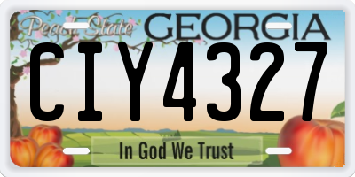 GA license plate CIY4327