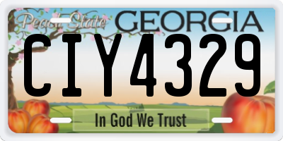 GA license plate CIY4329