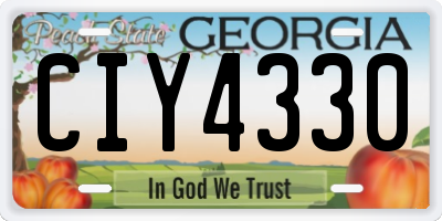GA license plate CIY4330