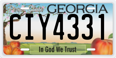 GA license plate CIY4331