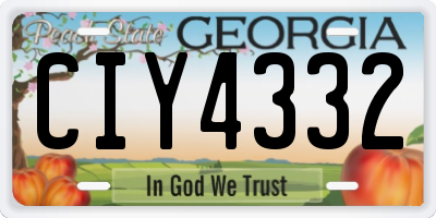 GA license plate CIY4332
