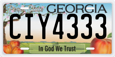 GA license plate CIY4333