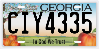 GA license plate CIY4335