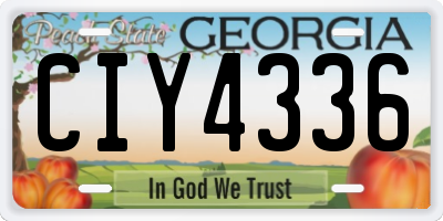 GA license plate CIY4336