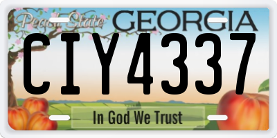 GA license plate CIY4337
