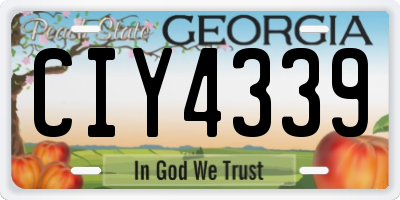 GA license plate CIY4339