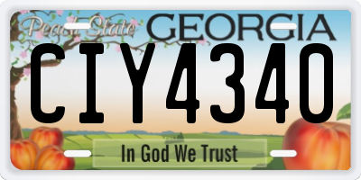 GA license plate CIY4340