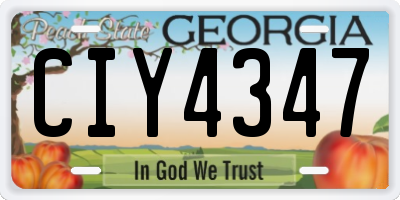 GA license plate CIY4347