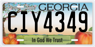 GA license plate CIY4349