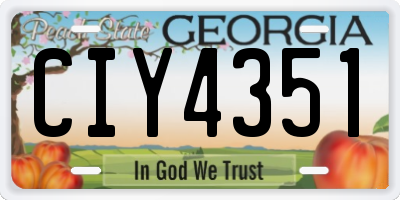 GA license plate CIY4351