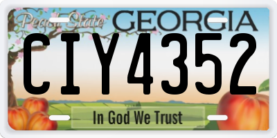 GA license plate CIY4352