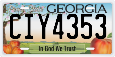 GA license plate CIY4353