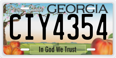 GA license plate CIY4354