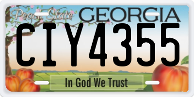 GA license plate CIY4355