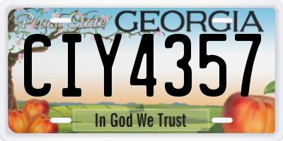 GA license plate CIY4357