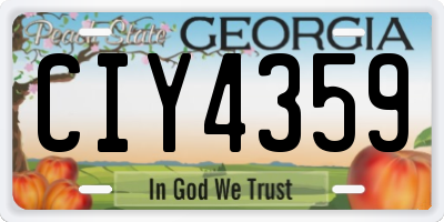 GA license plate CIY4359