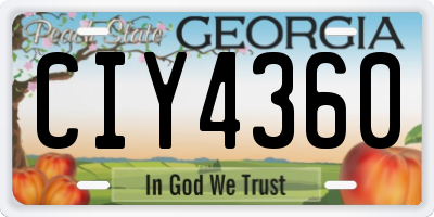 GA license plate CIY4360