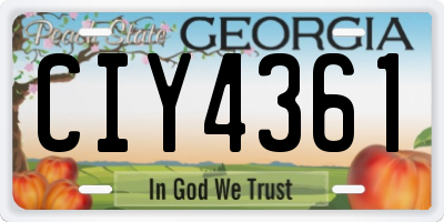 GA license plate CIY4361