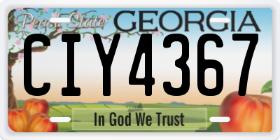 GA license plate CIY4367