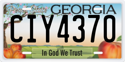 GA license plate CIY4370