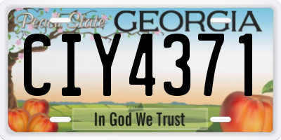 GA license plate CIY4371