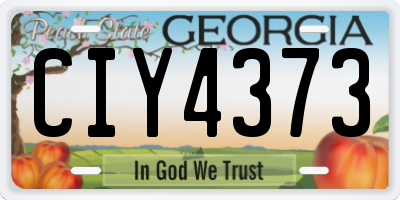 GA license plate CIY4373