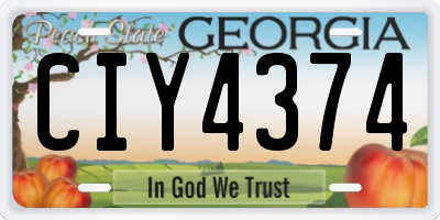 GA license plate CIY4374