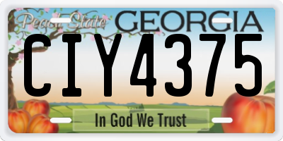 GA license plate CIY4375